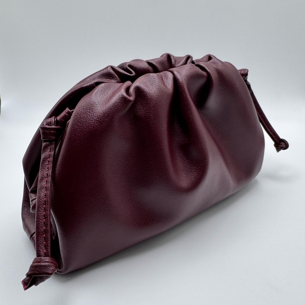 Soft Leather Mini Pouch Bag - Oxblood - Picture 7 of 7